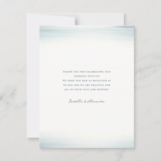 ワイレア結婚のメパーソナライズされたッセージ サンキューカード (裏面)