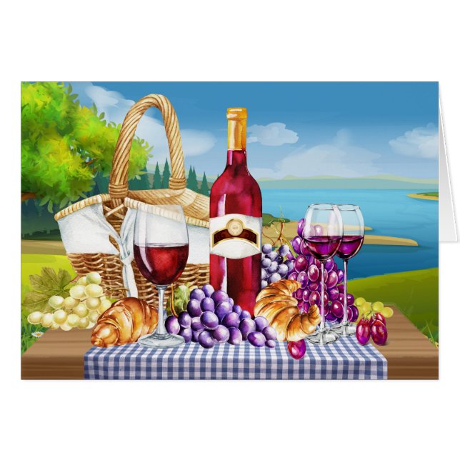 ワインありがとう考え、あなたの空白のまたはノート (正面横)