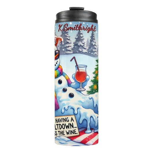 ワインおもしろいとのメルトダウン雪だるま タンブラー (正面)