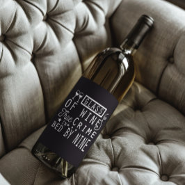 ワインおもしろいのグラスの真の犯罪ベッドbyNIne ワインラベル