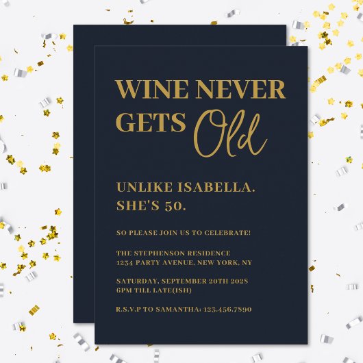 ワインおもしろいは決して大人の誕生日パーティーを取得しない 招待状