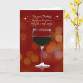 ワインおもしろいをテーマにした誕生日カード カード (黄色い花)