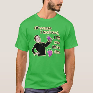 ワインおもしろいを飲むとユーモア漫画を描く Tシャツ