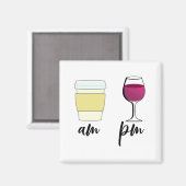 ワインおもしろいコーヒーアムPm マグネット (正面/裏面)