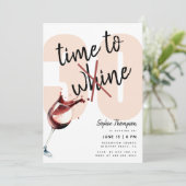 ワインおもしろいワインの30歳のユーモアのある誕生日 招待状 (スタンド正面)