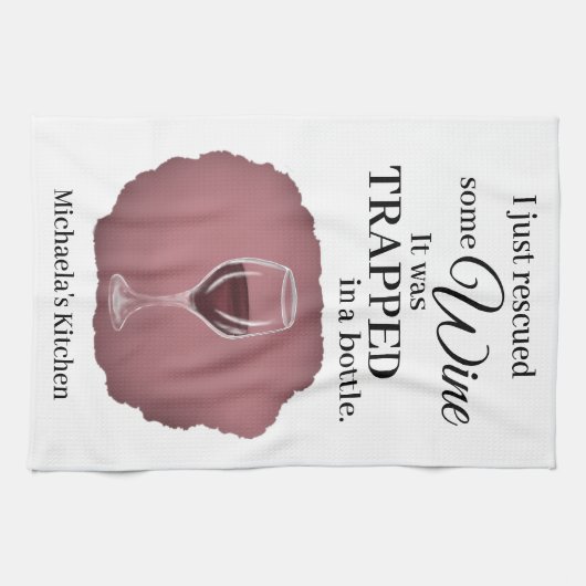 ワインおもしろい引用文ユーモアかわいい キッチンタオル (横)