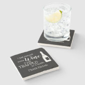 ワインおもしろい引用文ユーモアかわいい ストーンコースター (横)