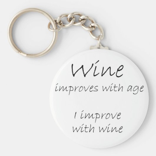 ワインおもしろい引用文ユーモア誕生日ギフトキーホルダー キーホルダー (正面)
