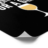 ワインおもしろい引用文 – ヨガクラス？グラスを注ぐ ポスター (角)