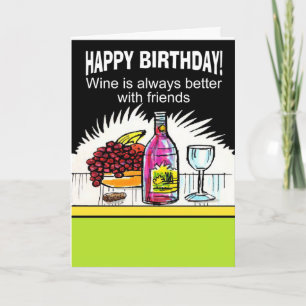 ワインおもしろい誕生日の願い カード