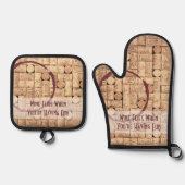 ワインおもしろい 鍋つかみ&鍋敷きセット (正面)