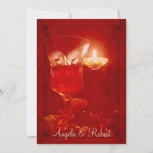 ワインおよびキャンドルライト記念日の招待状 招待状 (正面)