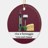 ワインおよびチーズオーナメント セラミックオーナメント (左)