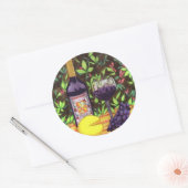 ワインおよびチーズステッカー ラウンドシール (封筒)