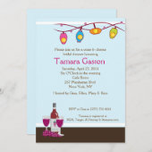 ワインおよびチーズ5x7ブライダルシャワーの招待 招待状 (正面/裏面)