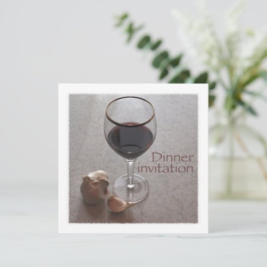 ワインおよびニンニクの夕食の招待 招待状 (スタンド正面)