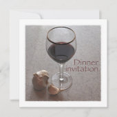 ワインおよびニンニクの夕食の招待 招待状 (正面)