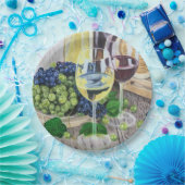 ワインおよびブドウ ペーパープレート (パーティー)