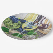 ワインおよびブドウ ペーパープレート (アングル)