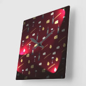 ワインおよび食糧クランベリーライト スクエア壁時計 (傾斜)