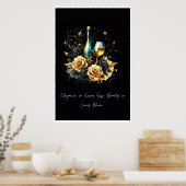 ワインがバラに» ポスター (キッチン)