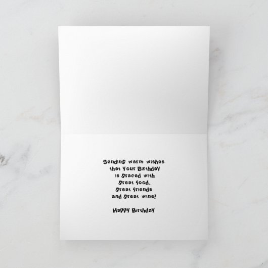 ワインが問題であるワイおもしろいンことわざの贈り物 カード (内部)