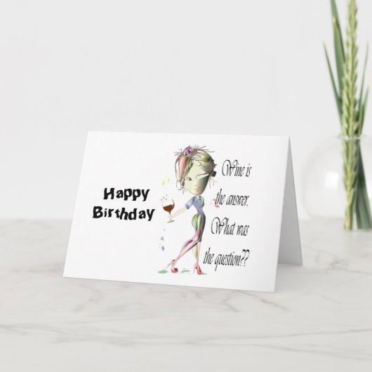 ワインが問題であるワイおもしろいンことわざの贈り物 カード (正面)