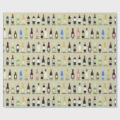 ワインが好きなボトルの名前パターン(の模様が)ある ラッピングペーパー (フラット)