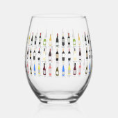 ワインが好きなボトルの名前図解入りの、写真付きの ステムなしワイングラス (裏面)