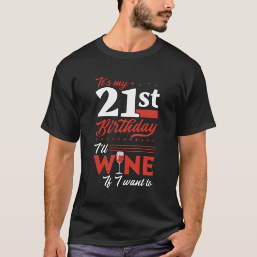 ワインが欲しいもしのは私のワイン Tシャツ (正面)