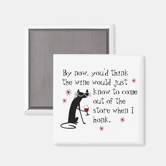 ワインが猫とのおもしろい引用文を知る マグネット (正面/裏面)