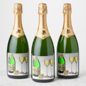 ワインきらめくボトルハッピーニューイヤー2025 スパークリングワインラベル (ボトル)