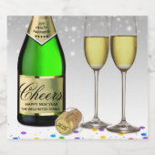 ワインきらめくボトルハッピーニューイヤー2025 スパークリングワインラベル (シングルラベル)
