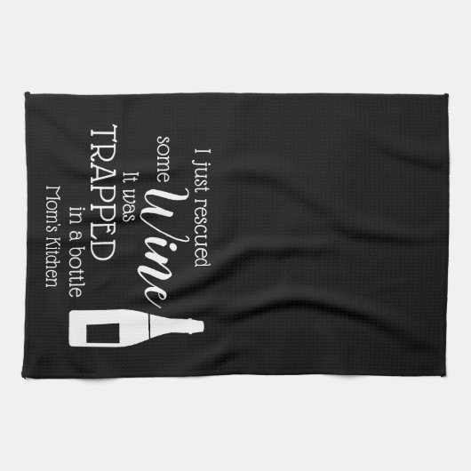 ワインことわざおもしろい引用文がボトル キッチンタオル (横)