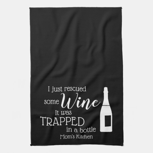 ワインことわざおもしろい引用文がボトル キッチンタオル (縦)