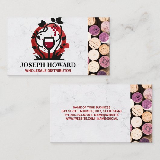 ワインつる植物ガラスロゴ | Corks名刺 名刺 (正面/裏面)