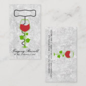 ワインつる植物ロゴ | コルクスクリュー 名刺 (正面/裏面)