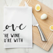 ワインであなたはワインを愛する キッチンタオル (四つ折り)