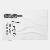 ワインであなたはワインを愛する キッチンタオル (横)