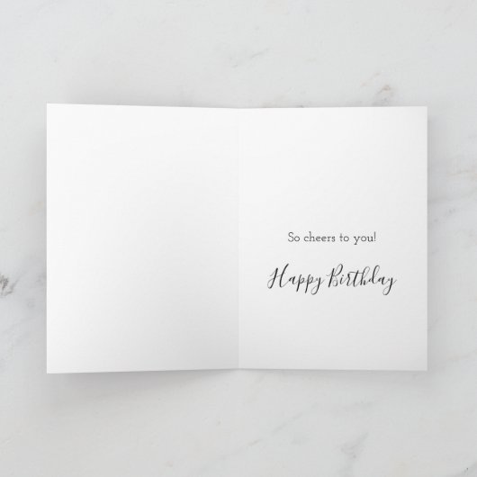ワインで年齢が向上おもしろいハッピーバースデー カード (内部)