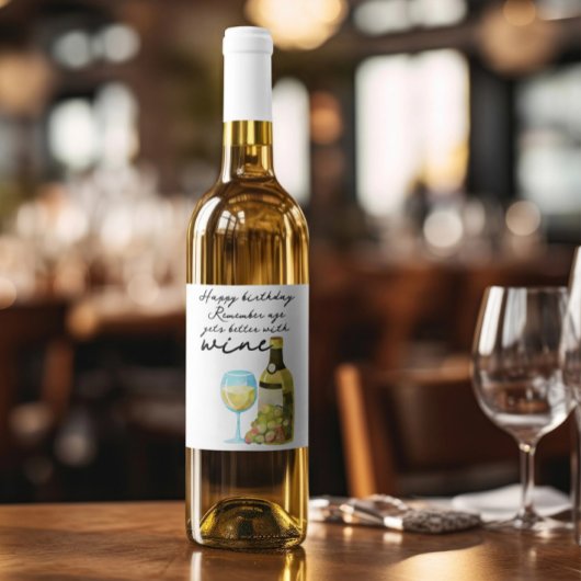 ワインで年齢が向上することを覚えるハッピーバースデー ワインラベル