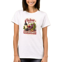 ワインで超能力者になれる 笑えるTシャツ