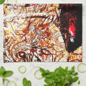 ワインとの抽象芸術 キッチンタオル (折り畳み)