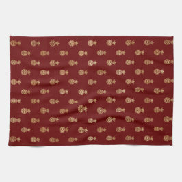 ワインとエレガント金ゴールドパイナップル キッチンタオル