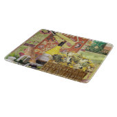 ワインとオリーブのガラス切り板 カッティングボード (角)