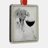 ワインとカクテル愛好家のオーナメント メタルオーナメント (右)