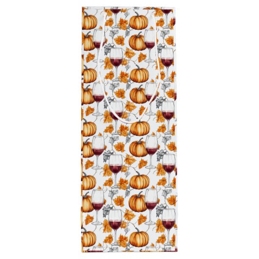 ワインとカボチャの水彩秋 ワインギフトバッグ (裏面)