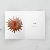 ワインとキャンドル付き80誕生日 カード (内部)