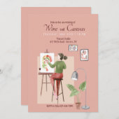 ワインとキャンバス 招待状 (正面/裏面)