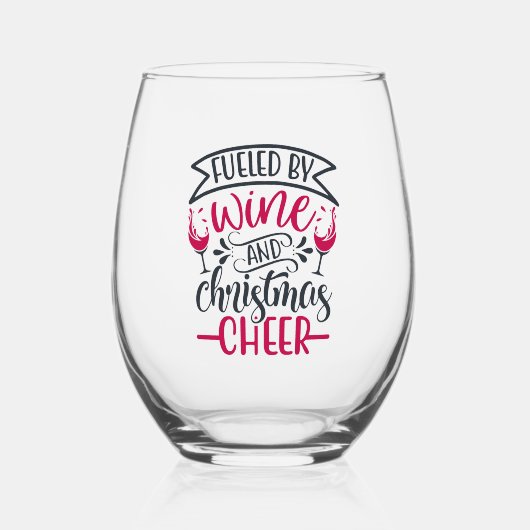 ワインとクリスマスの応援の茎のないワインで燃料 ステムなしワイングラス (正面)